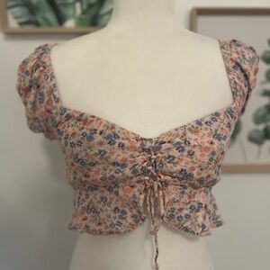 Aeropostale Top | S Laced-Front Smock